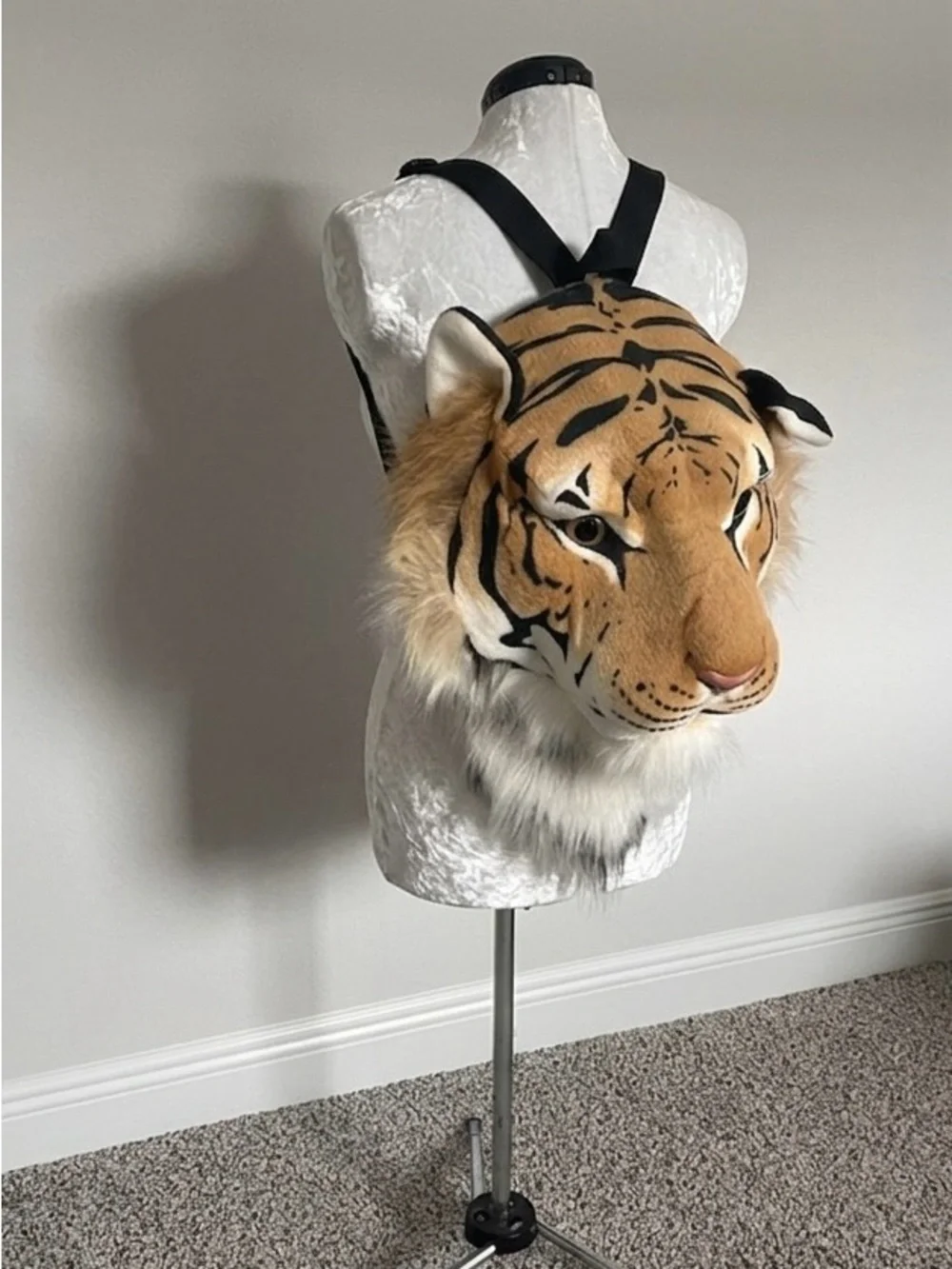 Adventure Planet Tiger Head Backpack - Tan and Black